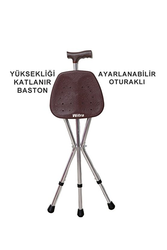 WİTRA OTURAKLI BASTON TABURE YÜKSEKLİK AYARLI İTHAL HAFİF GENİŞ OTURMA YERİ