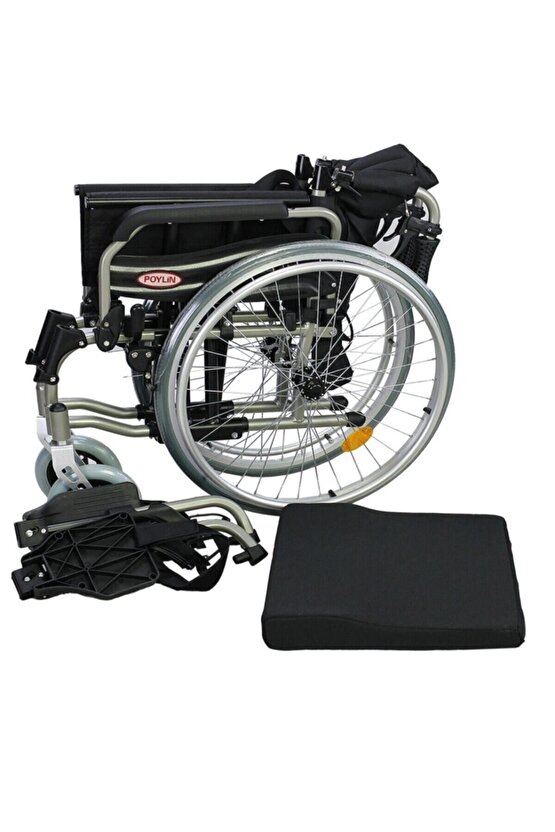 P957 Alüminyum Hafif Hasta Engelli Refakatçi Tekerlekli Sandalye 50 Cm