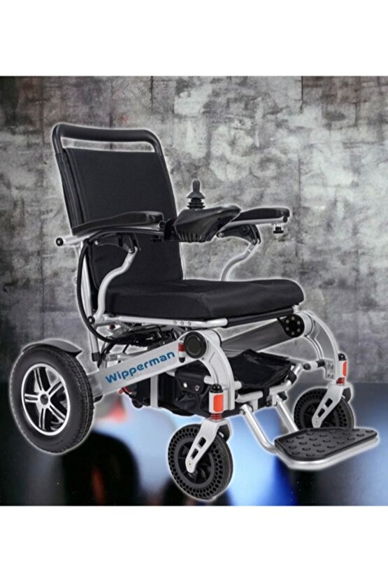 OTOMATİK FREN SİSTEMLİ PORTATİF KATLANABİLİR LÜX AKÜLÜ TEKERLEKLİ SANDALYE