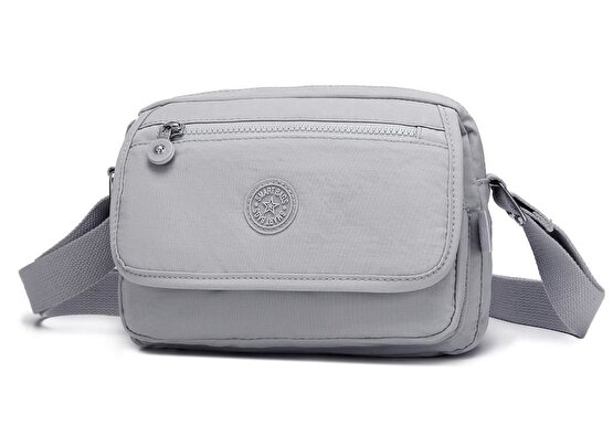 Smart Bags Kadın Postacı Çantası Krinkıl Kumaş 3166 Açık Gri