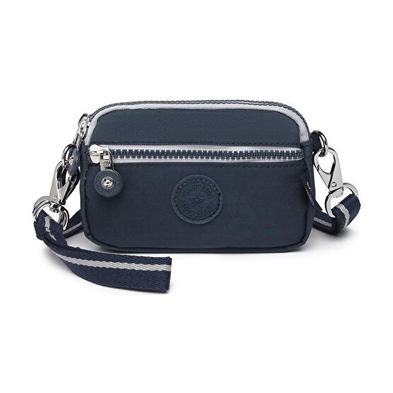 Smart Bags Çapraz Askılı Mini Çanta Krinkıl Kumaş 3177 Lacivert