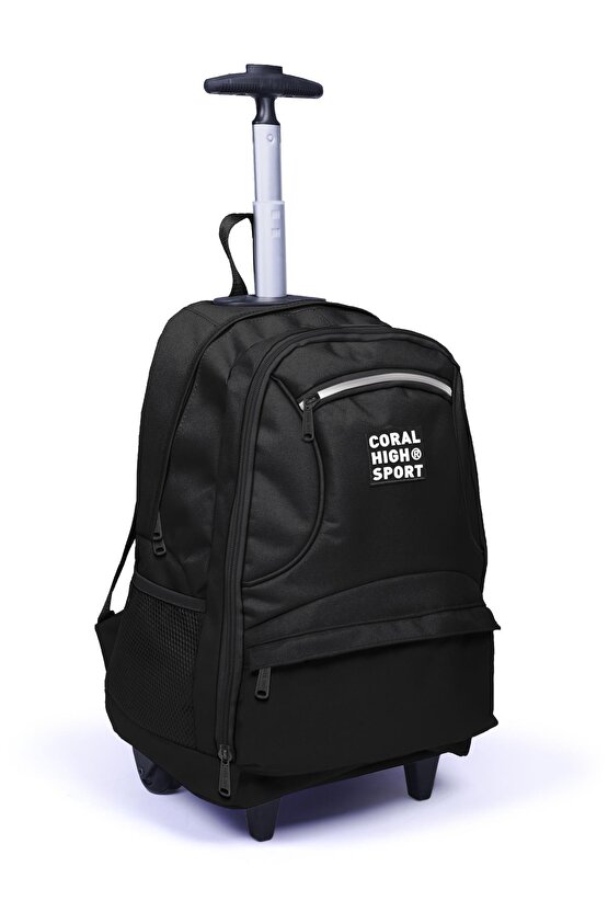 Coral High Sport Siyah Dört Bölmeli USB’li Çekçekli Sırt Çantası 
