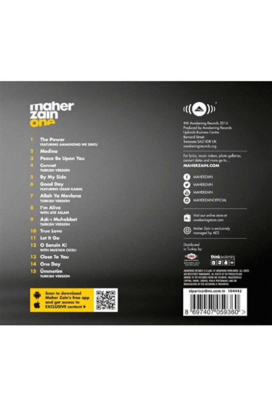 DMC - Maher Zain ( One ) CD Ambalajında