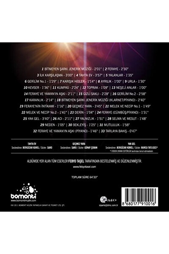 Febyo Taşel - Bitmeyen Şarkı Dizi Müzikleri ( CD ) Ambalajında
