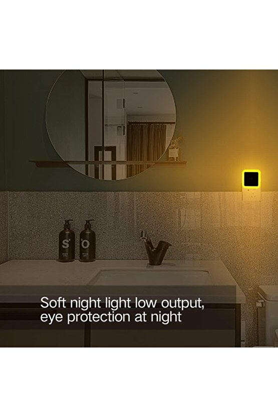 Fotoselli Led Gece Lambası, Amber Renk Sensörlü Gece Lambası, 1 Watt Amber Renk Led Gece Lambası