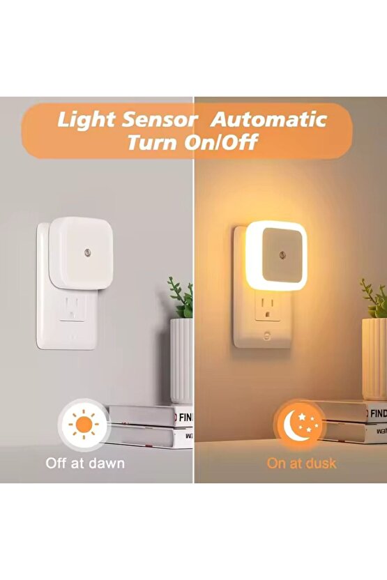 Fotoselli Led Gece Lambası, Amber Renk Sensörlü Gece Lambası, 1 Watt Amber Renk Led Gece Lambası