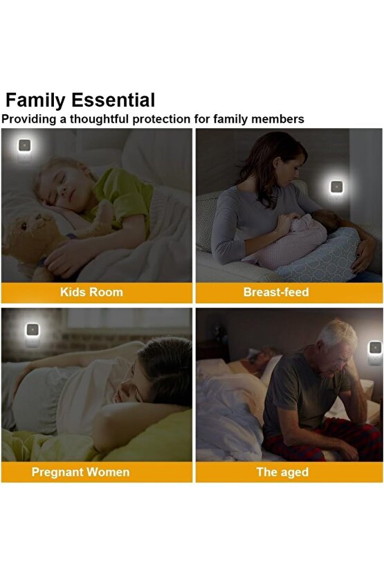 Fotoselli Led Gece Lambası, Beyaz Işık Sensörlü Gece Lambası, 1 Watt Beyaz Renk Led Gece Lambası
