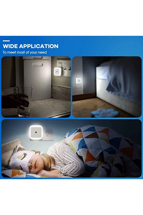 Fotoselli Led Gece Lambası, Beyaz Işık Sensörlü Gece Lambası, 1 Watt Beyaz Renk Led Gece Lambası