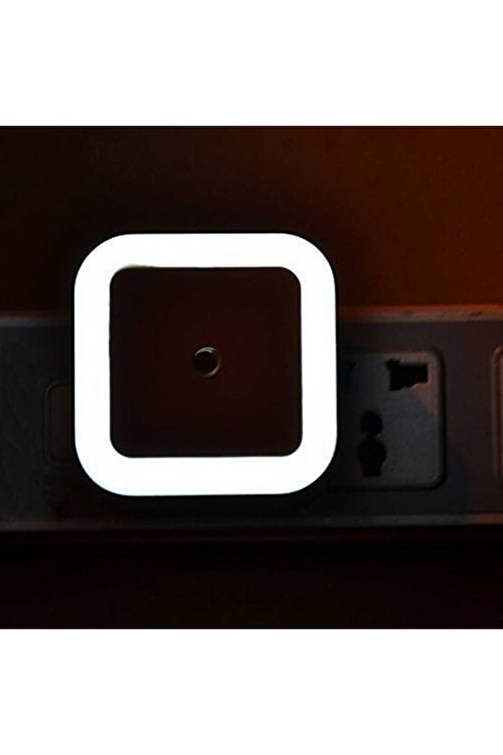 Fotoselli Led Gece Lambası, Beyaz Işık Sensörlü Gece Lambası, 1 Watt Beyaz Renk Led Gece Lambası