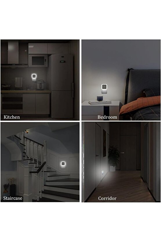 Fotoselli Led Gece Lambası, Beyaz Işık Sensörlü Gece Lambası, 1 Watt Beyaz Renk Led Gece Lambası