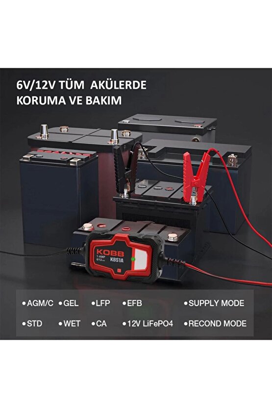 Kbs1a 6v12v 30ah Akıllı Akü Şarj Ve Akü Bakım  Desülfatör