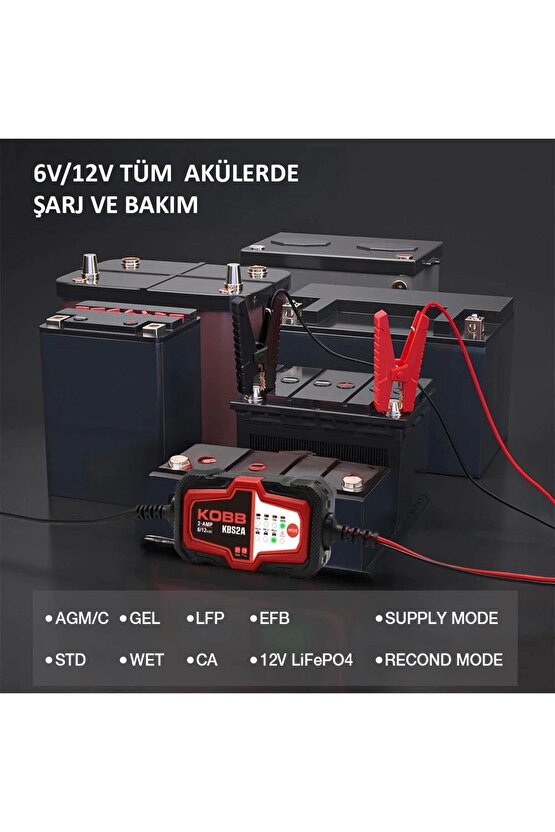 Kbs2a 6v12v 60ah Akıllı Akü Şarj Ve Akü Bakım  Desülfatör