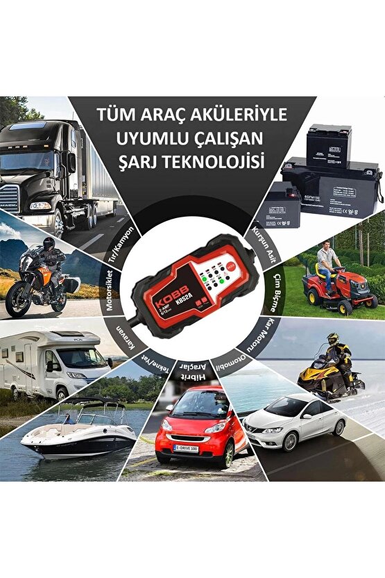 Kbs2a 6v12v 60ah Akıllı Akü Şarj Ve Akü Bakım  Desülfatör