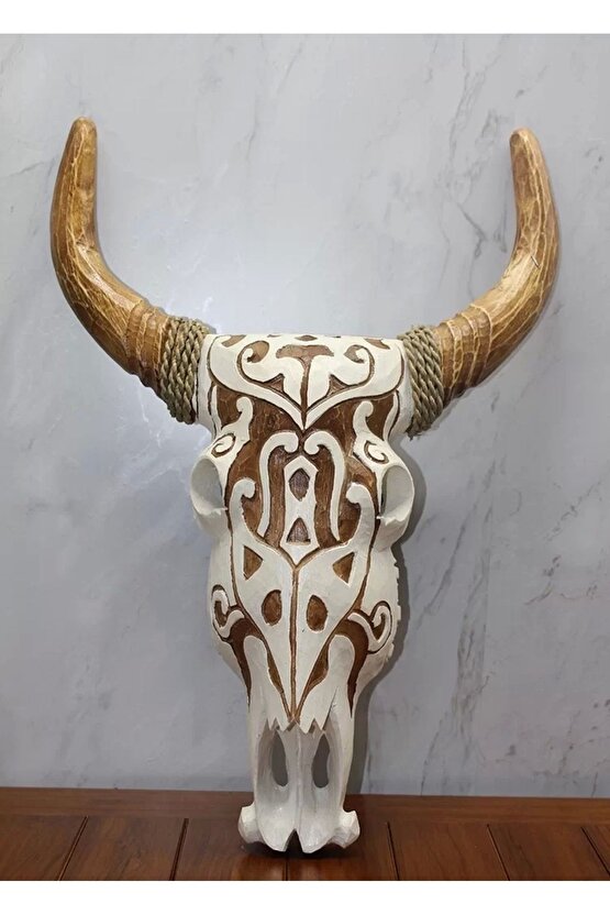 Ahşap Duvara Asmalı Bufalo Kafası Galıleo-7
