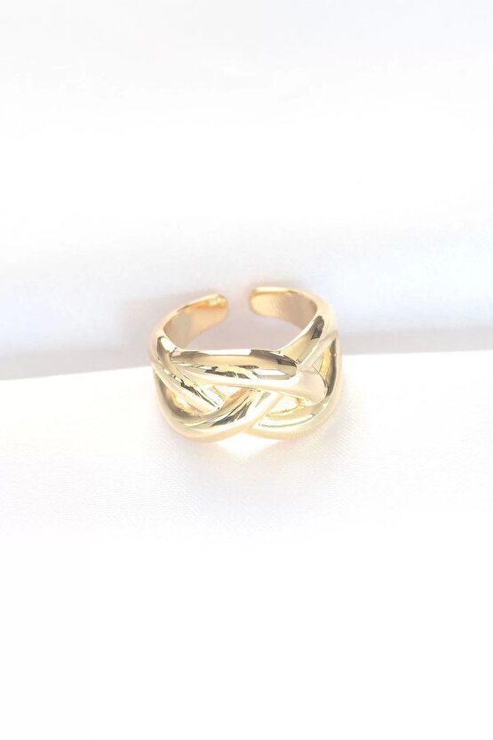 Düğüm Model Gold Renk Ayarlanabilir Yüzük