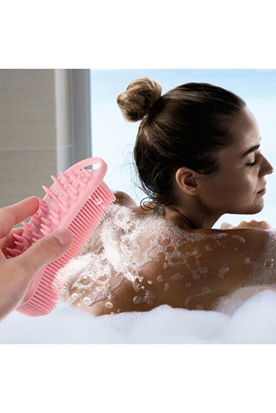 Kendiliğinden Askılı Peeling Ve Masaj Etkili Silikon Banyo Vücut Fırçası (4788)