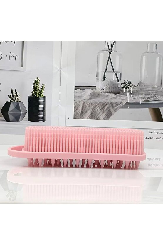 Kendiliğinden Askılı Peeling Ve Masaj Etkili Silikon Banyo Vücut Fırçası (4788)