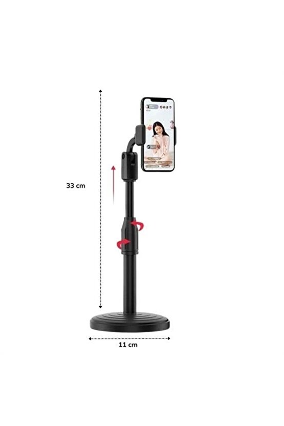 360 Derece Döndürülebilir Masaüstü Teleskopik Telefon Standı Çok Fonksiyonlu Telefon Tutucu (4767)