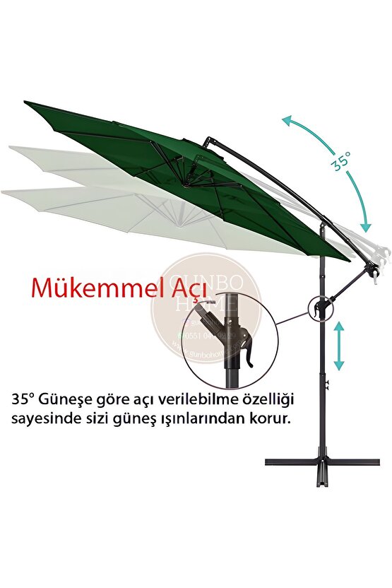 3 Mt 8 Kaburga Full Demir 21 Kg Bahçe Şemsiyesi Full Set Havuz Şemsiyesi Büyük Şemsiye