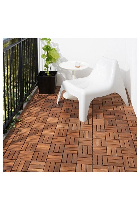 5 Koli Tik Ağacı Parke Balkon Teras Yer Döşemesi Masif Ahşap 5x9 =45 Adet