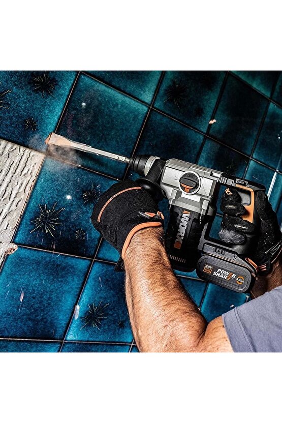 Wx380.9c 20volt 2.0ah. 2.2j Li-ion Tek Akülü Şarjlı Profesyonel Sds-plus Pnömatik Kırıcıdelici