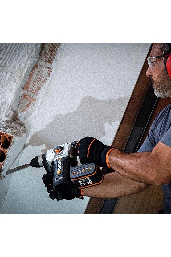 Wx380.9c 20volt 2.0ah. 2.2j Li-ion Tek Akülü Şarjlı Profesyonel Sds-plus Pnömatik Kırıcıdelici