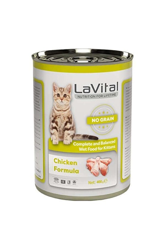 Lavital Kitten Tahılsız Tavuklu Yavru Konserve Kedi Maması 400 gr