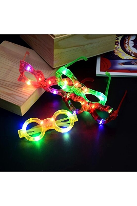 Led Işıklı Karışık 6 Model Yanar Söner Parti Gözlüğü 12 Adet