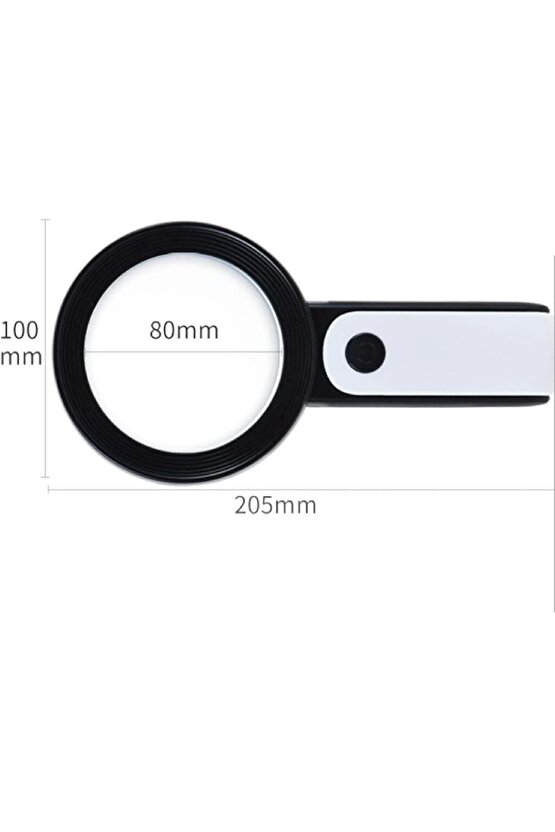 30x 12ışıklı Büyüteç Taşınabilir Çıft Katmanlı Optik Cam Okuma Büyüteç 229018