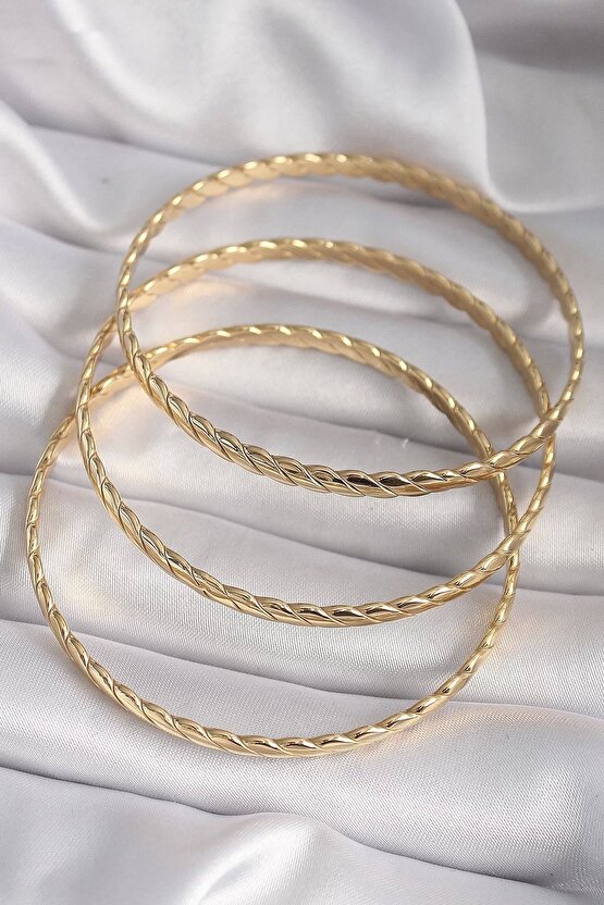 316l Çelik Gold Renk 60 Mm Burma Ajda Model Kadın Bileklik