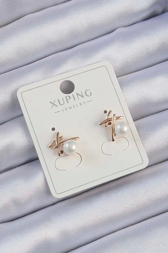 Xuping Rose Renk Inci Taşlı Çubuk Küpe