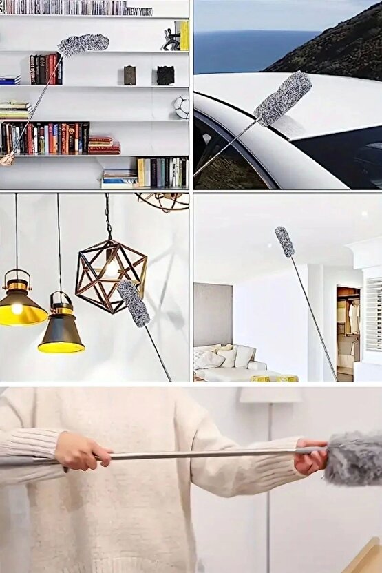 ®teleskopik Bükülebilir Köşe Bucak Toz Alma Püskülü Dev Boy 280 Cm