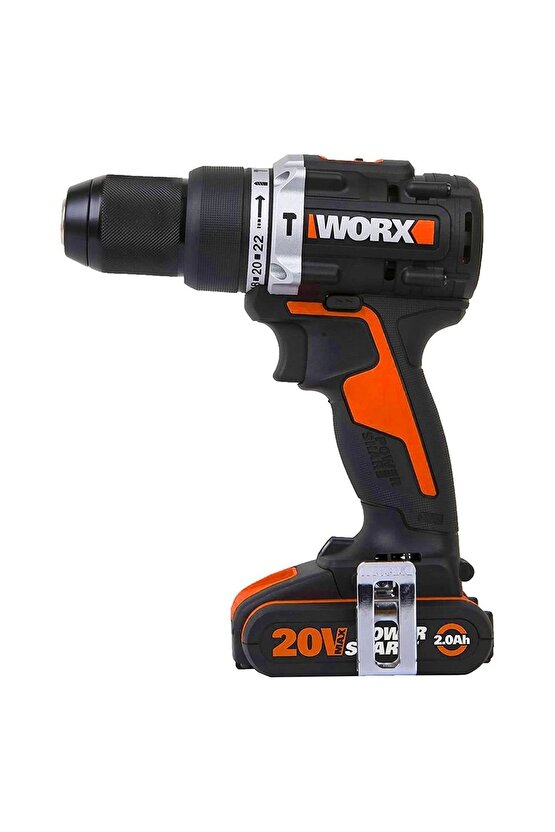 Wx352 20volt2.0ah Li-ion Çift Akülü Kömürsüz Profesyonel Şarjlı Darbeli Matkap