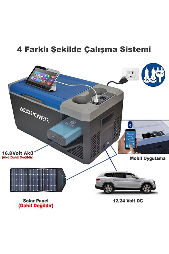 V18 1224220volt 18litre Kompresörlü Outdoor Oto Buzdolabı (AKÜ DAHİL DEĞİLDİR)