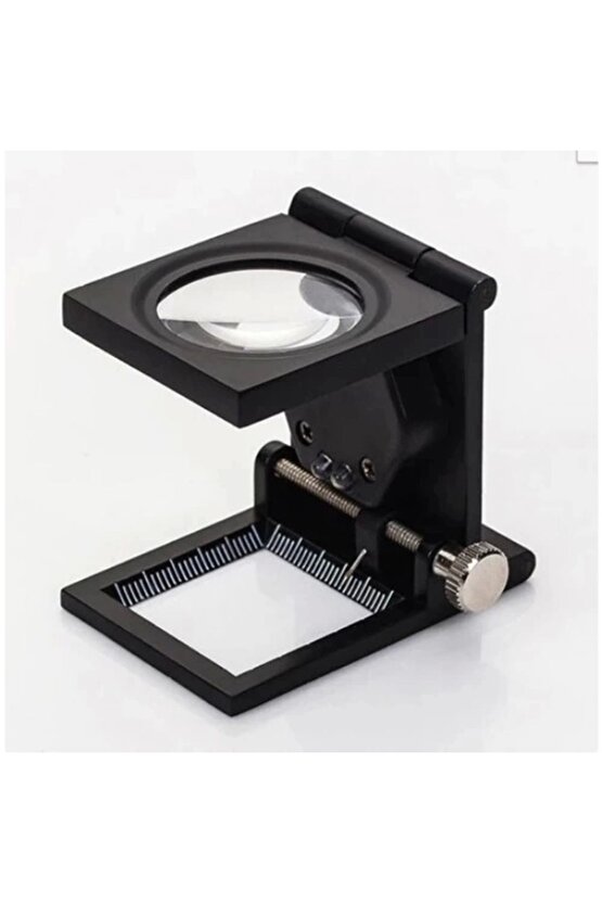 28x28 Mm Katlanır Sayaçlı Metal Lüp, 2 Led Işıklı Büyüteç Tekstil Th9005a