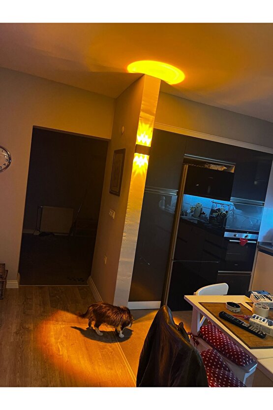 12 Watt Amber Işık Ledli, Elektrikle Çalışır, Bahçe - Villa Duvar Aydınlatma Armatürü, Amber Aplik