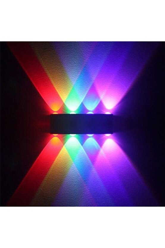 Otel Cafe Bar Disko Aplik 4 Işık Renkli Dekoratif Led Aplik, 8 Watt Modern Tasarım Led Armatür
