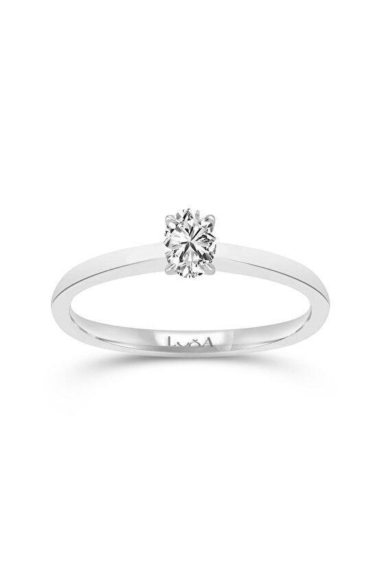 0.45 KARAT OVAL TEKTAŞ PIRLANYTA YÜZÜK