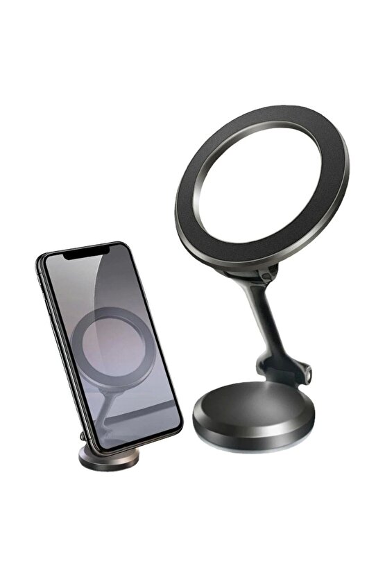 Tüm Telefonlarla Uyumlu Manyetik Araç Telefonu Tutacağı Katlanır 360 Derece Dönen Telefon Standı (47