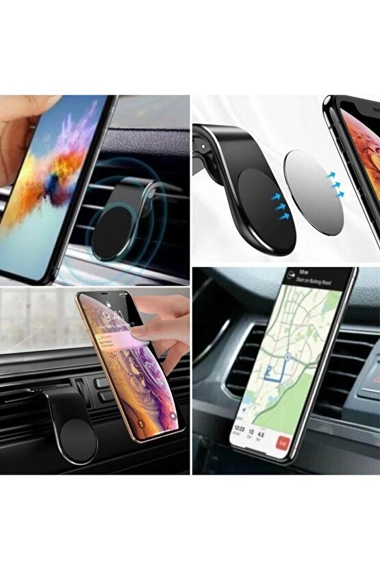 Havalanndırma Izgarasına Takılabilen Mandallı Mıknatıslı Oto Araç Içi Manyetik Telefon Tutucu (4767)