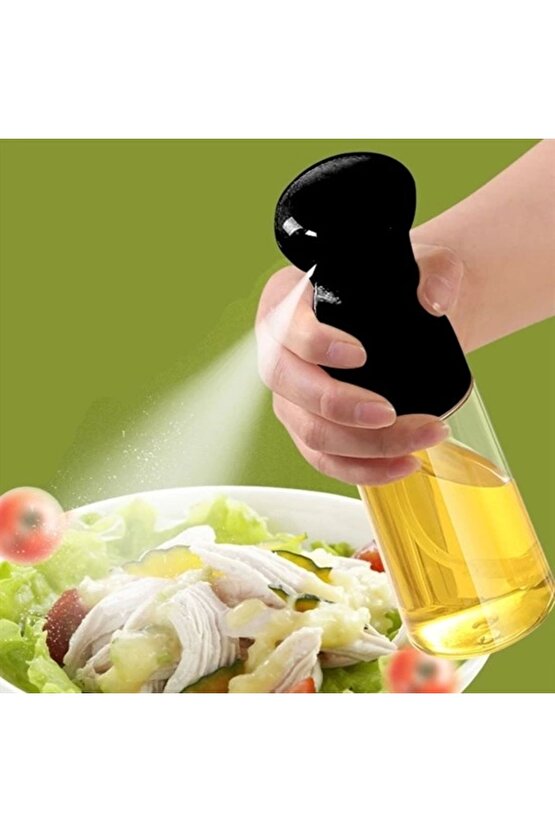 Çok Amaçlı Cam Şişe Püskürtmeli Dağıtıcı Yağdanlık Limonluk Sirke Sosluk Spreyi Siyah (4767)