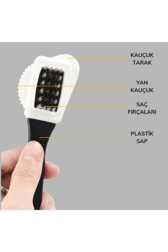 Çift Taraflı Pratik Taşınabilir Süet Nubuk Deri Çizme Bot Ayakkabı Temizleme Bakım Fırçası (4767)