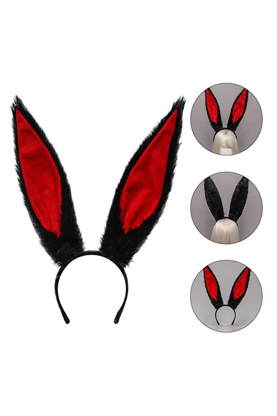 Peluş Malzemeden Imal Mega Boy Şekil Verilebilir Tavşan Kulağı Siyah 14x43 Cm