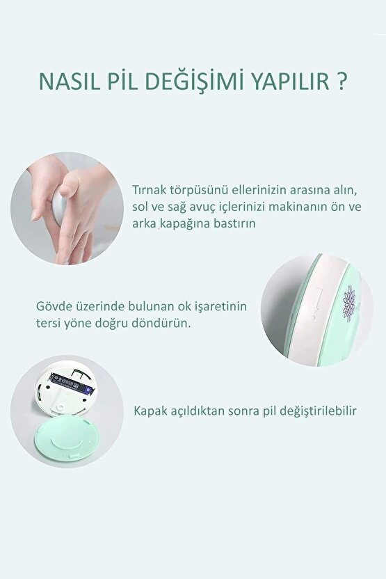 6 Başlıklı Pilli Tırnak Törpüsü ( Bebekler Kullanılabilir ) (4767)