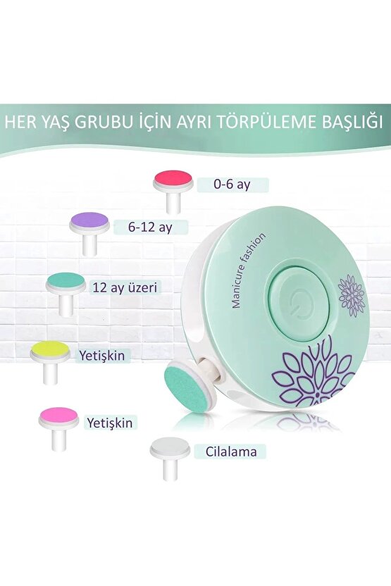 6 Başlıklı Pilli Tırnak Törpüsü ( Bebekler Kullanılabilir ) (4767)