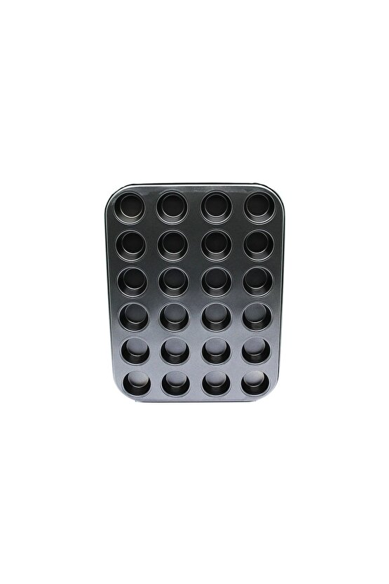 24 GÖZLÜ METAL - SİYAH MUFFIN KEK KALIBI (4767)