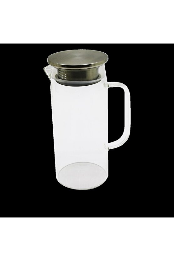 1.2LT - YUVARLAK CAM SÜRAHİ - SÜZGEÇLİ METAL KAPAK BOROSİLİKAT - TERMİSİL ISIYA DAYANAKLI (4767)