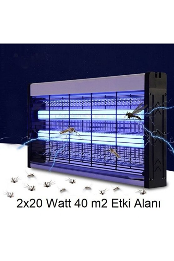 2 x 20 W Çok Kaliteli, 40 M2 İç Mekan Sinek - Uçan Haşere Öldürücü Cihaz, Elektrikli Sinek Öldürücü