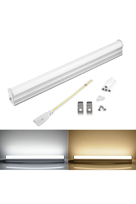 1 Adet 60 Cm, 9 Watt Gün Işığı Ledli Eklenebilir T5 Bant Armatür, T5 Armatür, Tavan, Duvar Armatürü