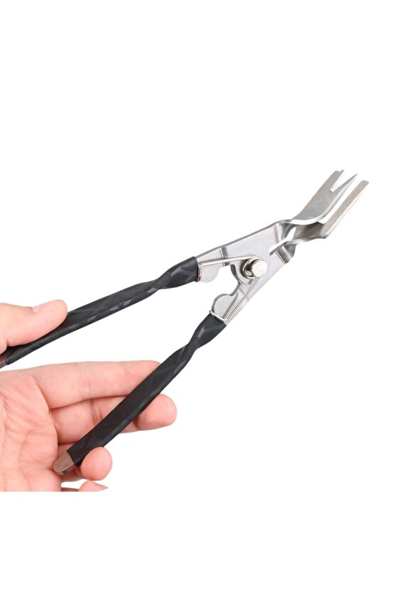 ARABA FAR TAMİR PENSESİ İÇ KLİPS KAUÇUK YÜZÜK ÇIKARMA PENSESİ PASLANMAZ ÇELİK (85X230MM) (4767)